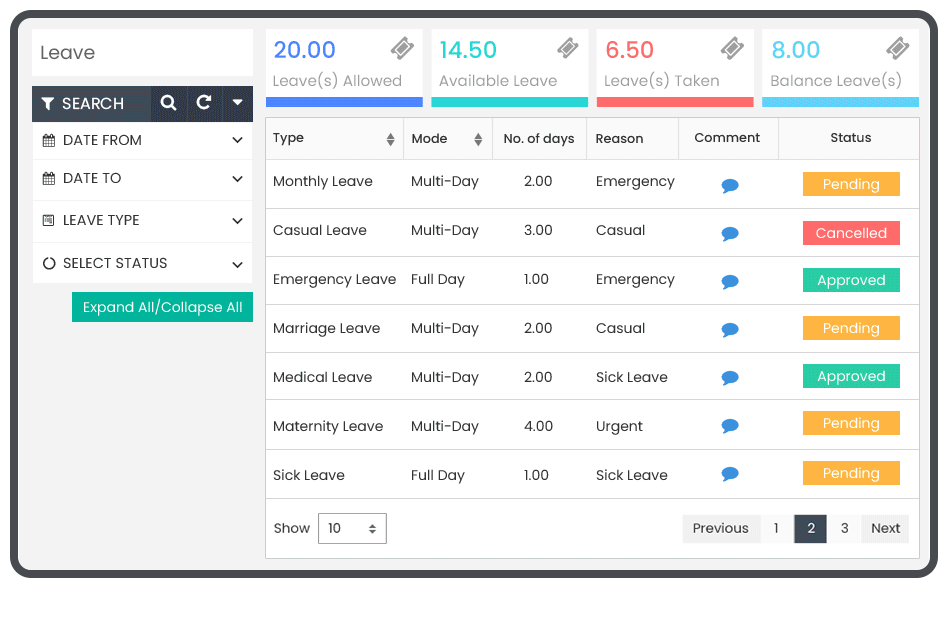 Leave Management System Employee Task Tracking